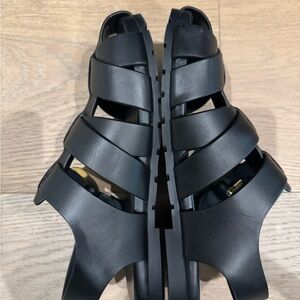 Bottega Veneta Black Sandals with Gold Buckle